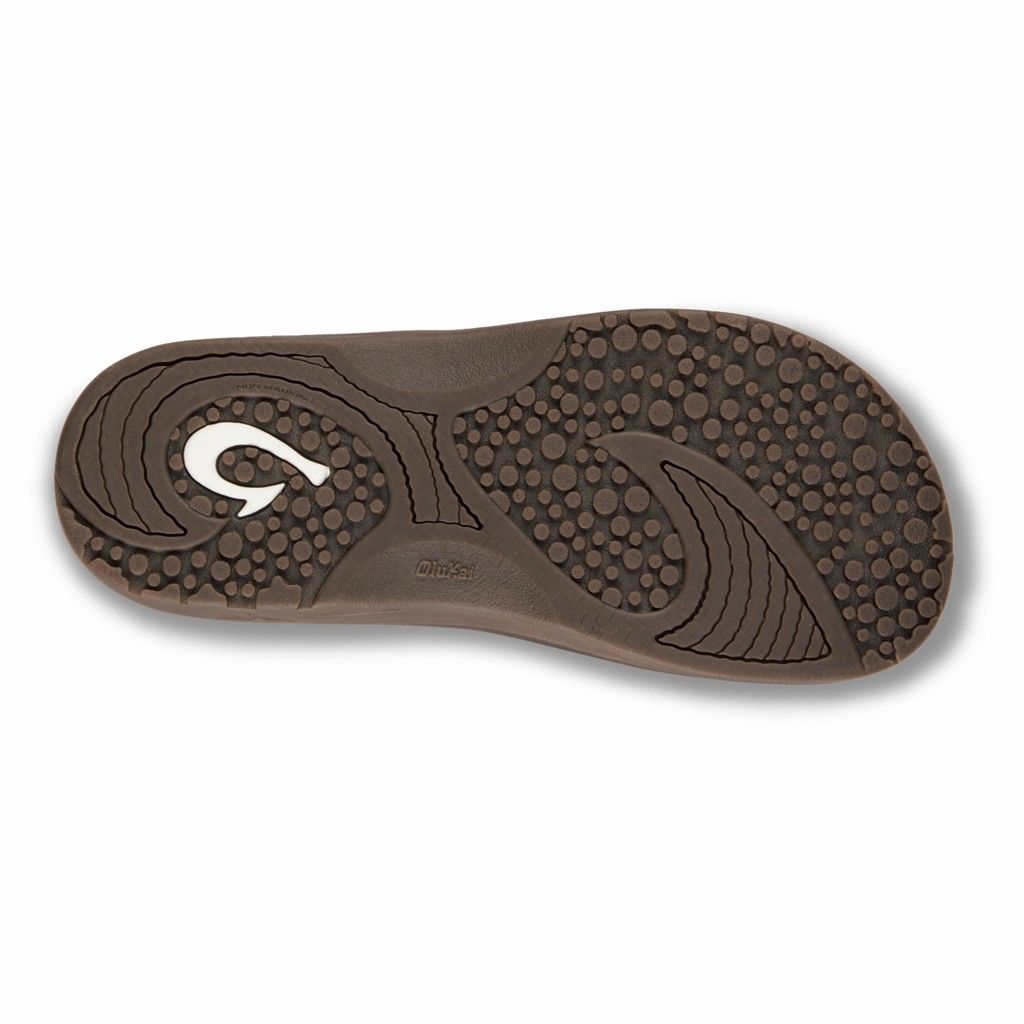 Sandalias Olukai Nalu Slide - Sandalias Hombre Cafes 20831-425